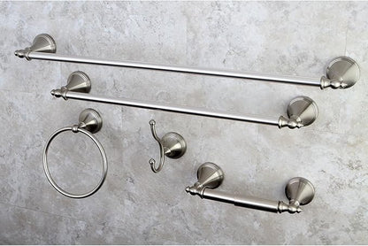 Kingston Brass BAHK1612478SN Naples Bathroom Hardware Set, Brushed Nickel 27.56 x 6.13 x 2.25