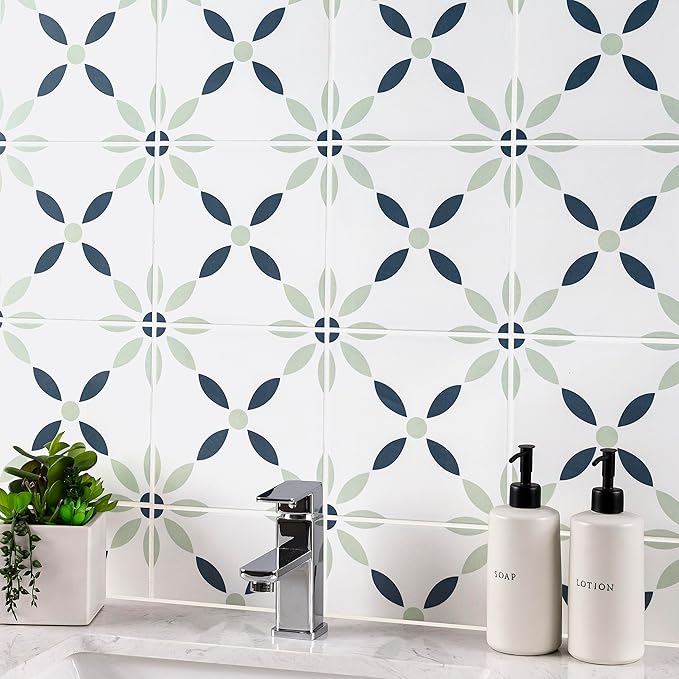 MSI Greta 8x8 in. Encaustic Matte Porcelain Tile – Bathroom, Kitchen Backsplash, Accent Wall, Shower Wall