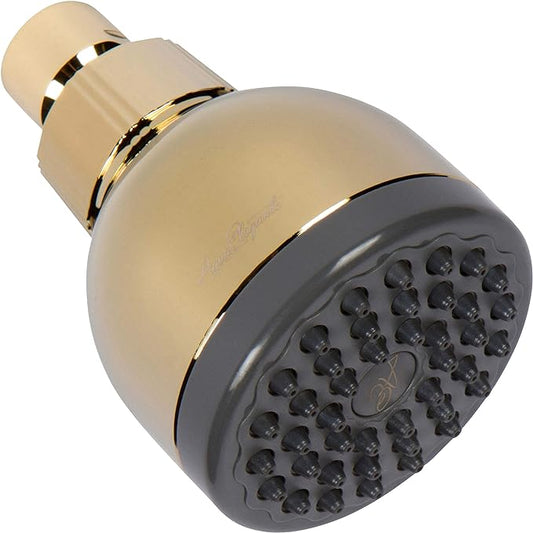 High Pressure Shower Head - 2.5 GPM - Polished Brass | Best 3 Inch Wall Mount Bathroom Showerhead For Boosting Low Flow With Anti-Clog Nozzles, Adjustable Brass Ball Joint