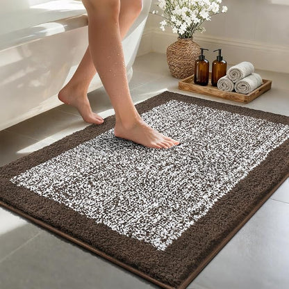 48x32 Large Bathroom Rugs Washable Non Slip, Brown Bath Mat for Bathroom Floor Tub, Soft Absorbent Quick Dry Mats for Shower, Bathtub,Home Decor