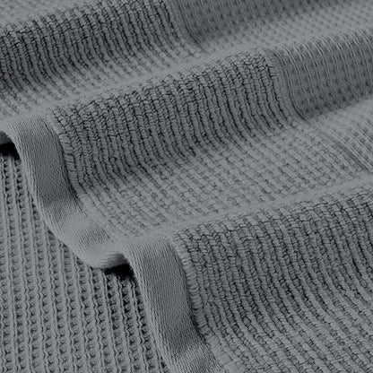 Modern Threads Waffle-Rib 6-Piece Towel Set – Premium Cotton Bath Towels, Ultra-Absorbent & Soft, Elegant Waffle Texture for Bathroom & Spa, Carbon