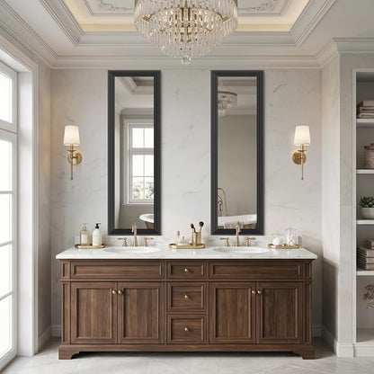 DESBING 14"x48" Black Bathroom Mirrors for Over Sink | 3MM Tempered Glass, Metal Frame, Rectangle Vanity Wall Mirror for Bathroom, Living Room, Bedroom, Horizontally or Vertically