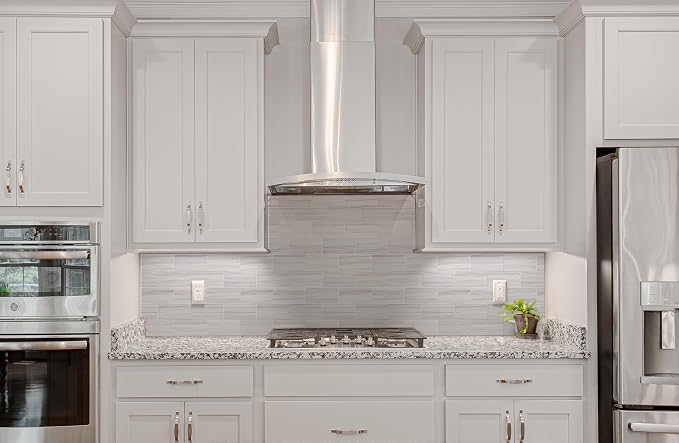 StyloVue 4 Pieces Peel and Stick Backsplash for Kitchen, 3" x 6" PVC Subway Tile 2026 Upgraded Dolomite Star Gray Backsplash Stick on Tile Elevate Kitchen Fireplace RV