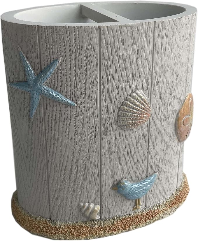 Sweet Home Collection Bathroom Accessories Sets Unique Collections Modern Classic Contemporary Decorative Beautiful Designs Bath Shower Tub Décor, Toothbrush Holder, Ocean Star (Pack of 1)