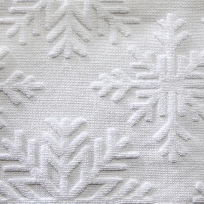 SKL Home Christmas/Winter Subtle Snowflakes Hand Towel Set-2pc, White | 100% Cotton. 500 GSM. Soft & absorbent. Textured jacquard pattern. Great for use in the bathroom, kitchen or bar & gifting.