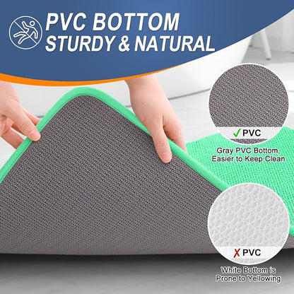 OLANLY Memory Foam Small Bathroom Rug 24x16, Absorbent Bath Mat, Mint Green | Soft Quick Dry Bath Rugs, Non-Slip Carpet, Machine Washable Mat for Bathroom Floor, Tub and Shower, Home Decor Accessories