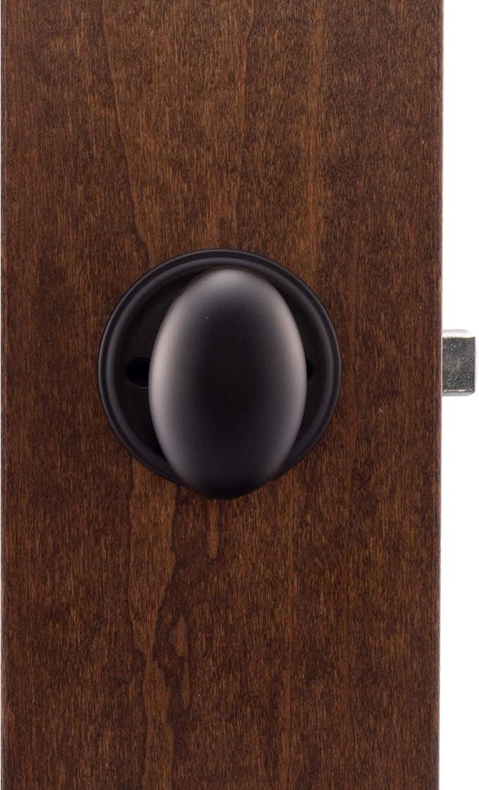 Copper Creek EK2020BC Egg Door Knob, Passage Function, 1 Pack, in Black