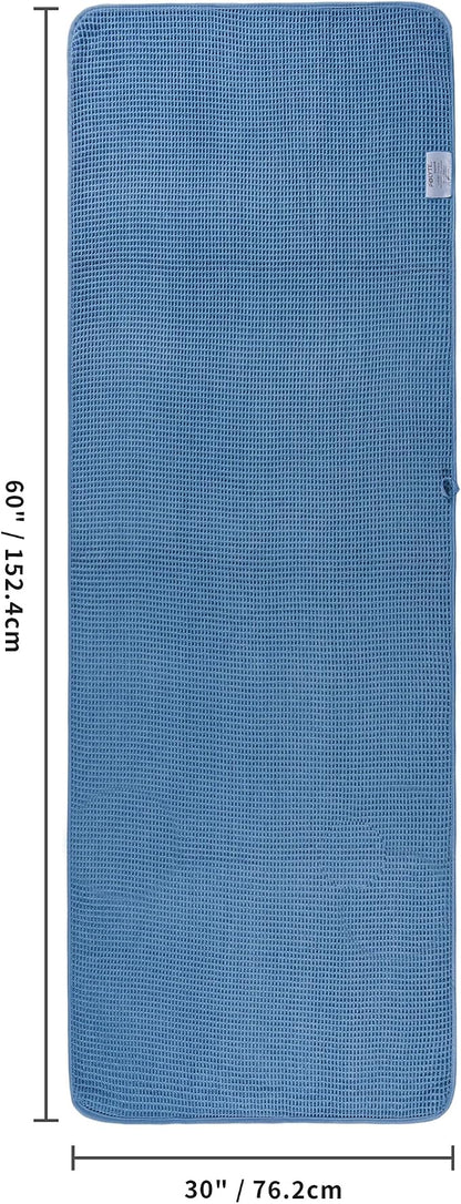 POLYTE 430 GSM Poly Blend Microfiber Quick Dry Waffle Bath Towel, 30x60 in | 4 Pack, Oversize, Lint Free, Body Towel