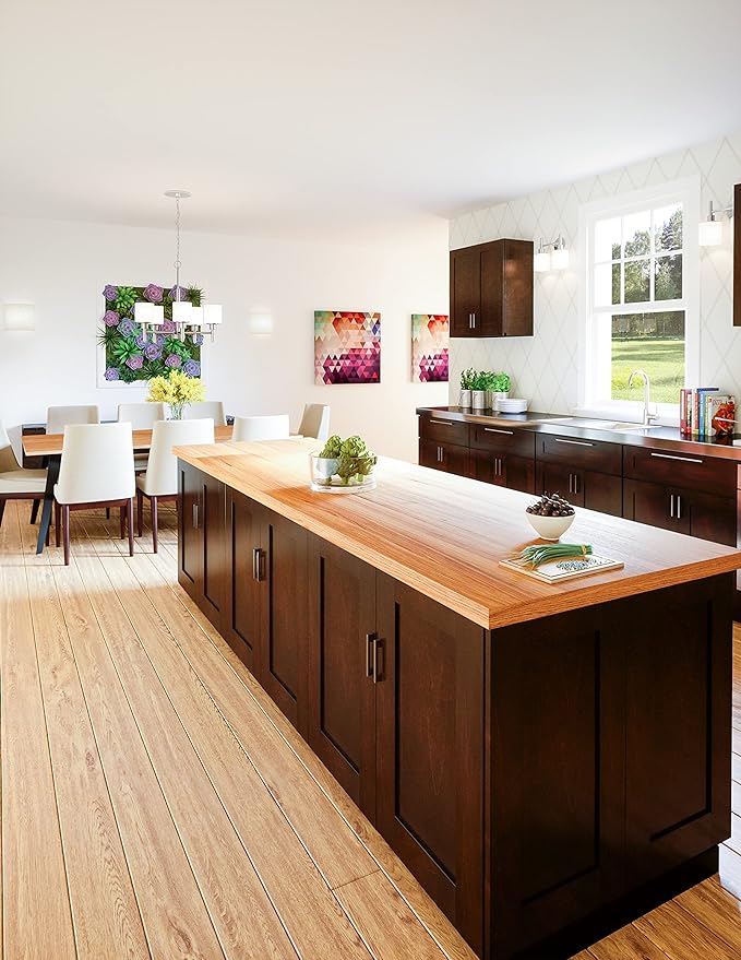 Brookings Shaker Fully Assembled Wall Kitchen Cabinet W936, 9 W x 12 D x 36 H, Brown, Solid Wood, Design House, 586495