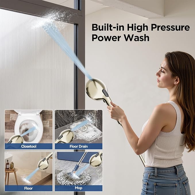 Dual Filtered Handheld Shower Heads Combo, HOPOPRO 15-Mode High Pressure Rainfall Showerheads Combo Set with Filter, for Hard Water, Removes Chlorine, Improves Skin Hair Condition, Brushed Nickel