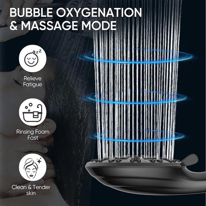 Cobbe 8-Setting Handheld Shower Head, Water-Saving Design, Matte Black | Trickle Pause Mode, 5ft Stainless Steel Hose, Brass Swivel Bracket, Tool-Free Installation