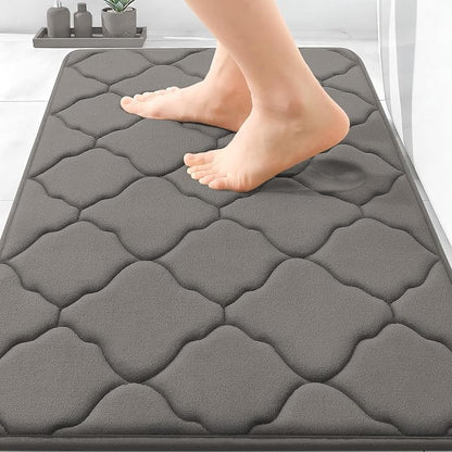 OLANLY Memory Foam Bath Mat Rug 30x20, Ultra Soft and Absorbent Bathroom Rugs, Non-Slip, Comfortable, Machine Washable Bath Carpet for Bathroom Floor, Tub, Shower and Home Decor Accessories, Taupe