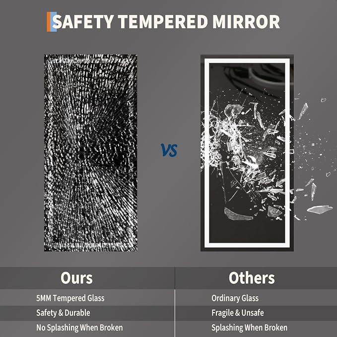 GarveeHome 55x26 LED Bathroom Mirror with Lights, Dimmable, Anti-Fog, Backlit + Front Lit, Lighted Bathroom Vanity Mirror for Wall, Memory Function, Shatter-Proof (Horizontal/Vertical)