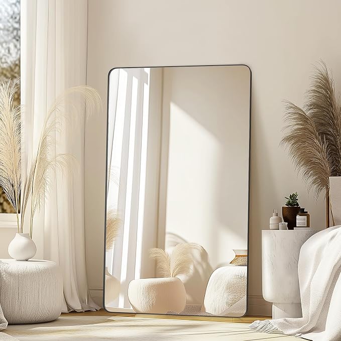 Bathroom Vanity Mirror, Black Framed Mirror for Over Sink, 50x30 | HD glass, distortion-free for makeup and grooming, Sturdy frame, all mounting hardware, hangs horizontal or vertical