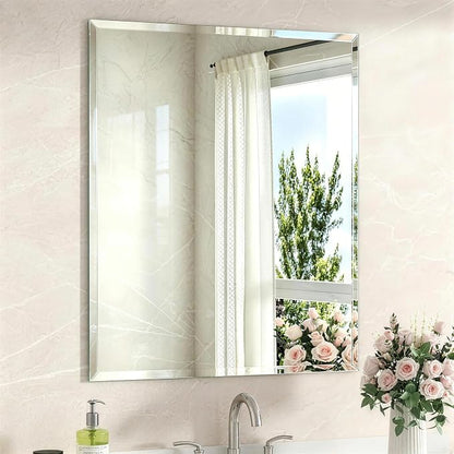 30x36 Inch Bathroom Mirrors for Over Sink, Frameless Mirrors for Wall | Beveled Bathroom Mirror, Bathroom Vanity Mirror for Bedroom Living Room Entryway Home Decor