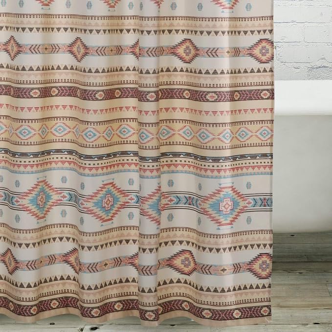 Greenland Home Fashions Fabric Sensations Shower Curtain, Stylish Bathroom Decor, Machine Washable, 72 inches x 72 inches, Phoenix