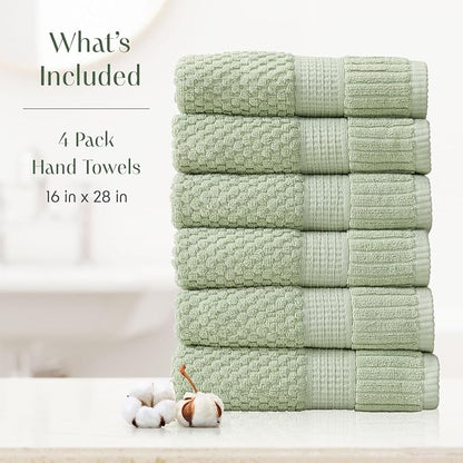 6 Pack 100% Cotton Hand Towels | Sage Towels | Oeko‑TEX Standard 100 | Soft & Absorbent, Quick‑Dry | Trinity Collection - Sage Green