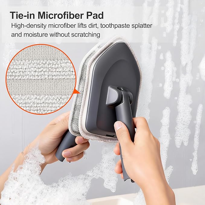 CLEANHOME Tile Tub Scrubber Brush for Cleaning Toilet Wall,Bathtub,Sink | 3 Different Function Cleaning Heads, 56" Extendable Long Handle, Bathroom No Scratch Shower Scrubber