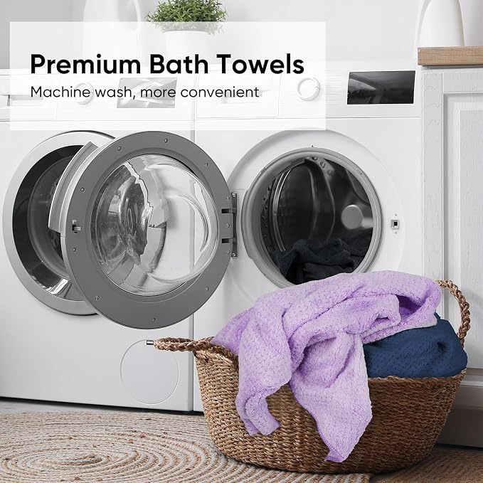 HOMEXCEL 6PK Bath Towel Set, 24x48 in, Absorbent&Quick Dry Towels for Hotel | Ultra Soft, Lightweight Towels for Bathroom, Spa and Beauty Parlor, Multicolor