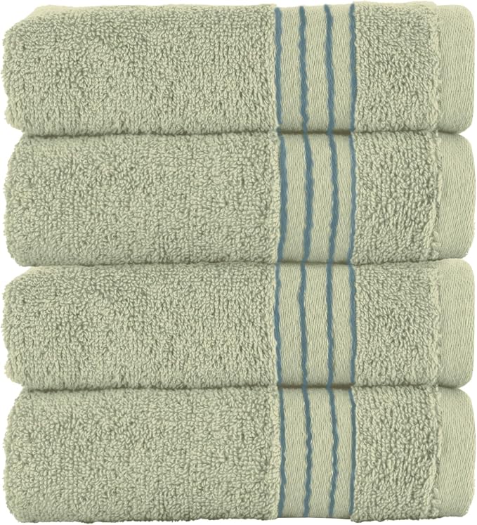 Elegant Comfort Premium Turkish Cotton 4 Pack Hand Towel Set - 16 x 28 inch, Luxurious Hotel Spa Quality 100% Turkish Cotton 4PC Hand Towel Set - Highly Absorbent - Soft Bathroom Towels, Mint Green