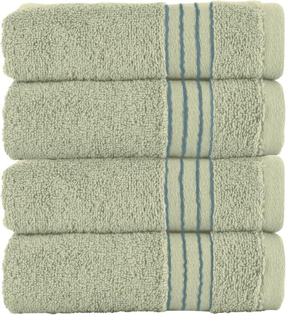 Elegant Comfort Premium Turkish Cotton 4 Pack Hand Towel Set - 16 x 28 inch, Luxurious Hotel Spa Quality 100% Turkish Cotton 4PC Hand Towel Set - Highly Absorbent - Soft Bathroom Towels, Mint Green
