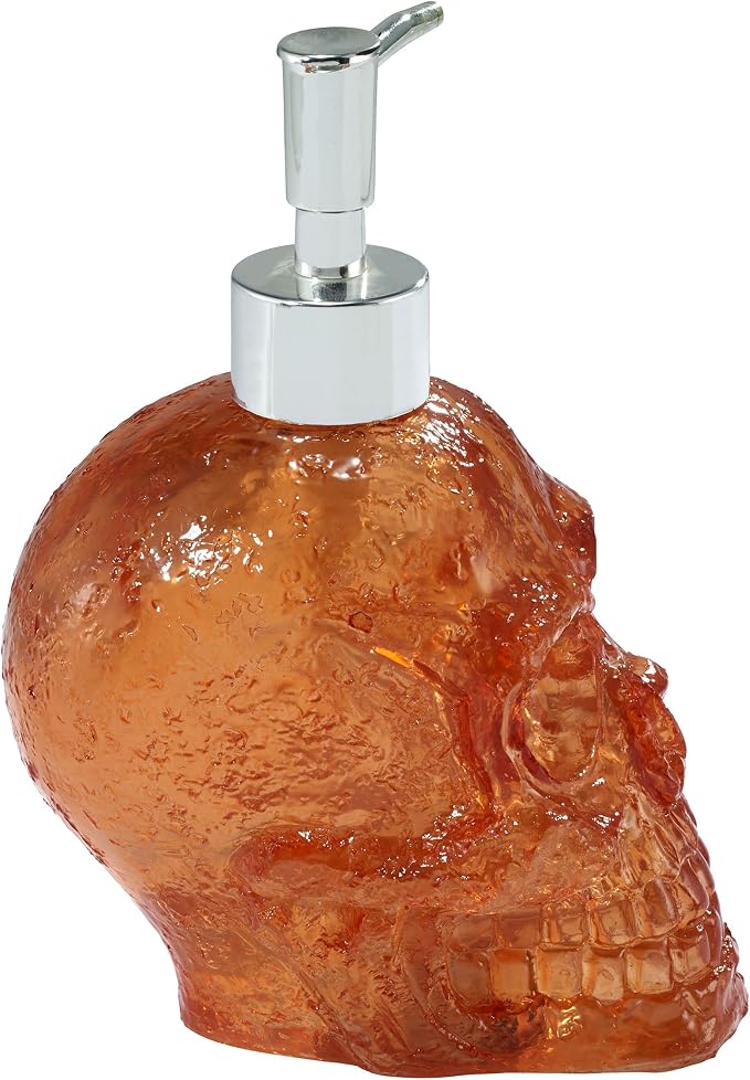 Avanti Linens - Soap Dispenser/Lotion Pump, Guest Bathroom Essentials, Light Up Skull Bath Decor (Halloween Collection)