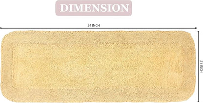 Home Weavers Radiant Collection 100% Cotton Bathroom Rugs Set, Washable Rug, Soft Cotton Extra Soft and Absorbent Bath Rug, Kitchen Mat, Bath Mat Set, Bath Floor Mat Non Slip, 21"x54" Runner, Yellow