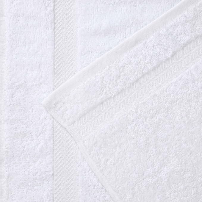 Superior 24-Piece Cotton Face Towel/Washcloth Set, Small Towels for Facial, Spa, Resort, Quick Wash, Gym, Resort, Bathroom Essentials, Master/Guest Bath Decor, Soft, Franklin Collection, White