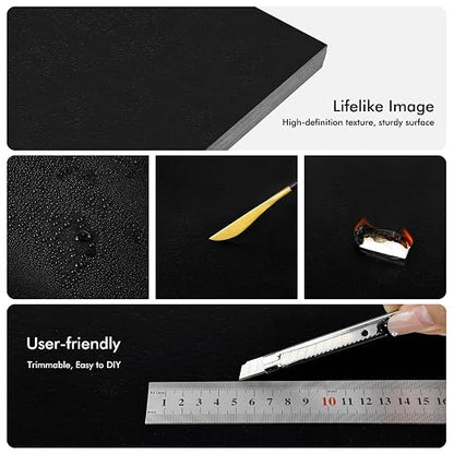 10-Pack 12"x12" Peel and Stick Floor Tiles Waterproof Self Adhesive Vinyl DIY Flooring for Bedroom, Bathroom, Kitchen, RV, Cover 10 Sq. Ft, Matte Black & White