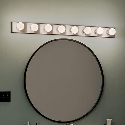 Kichler Linear Bathroom Vanity Light Fixture 48” in Brushed Nickel, Modern 4-Light Design, 628NI