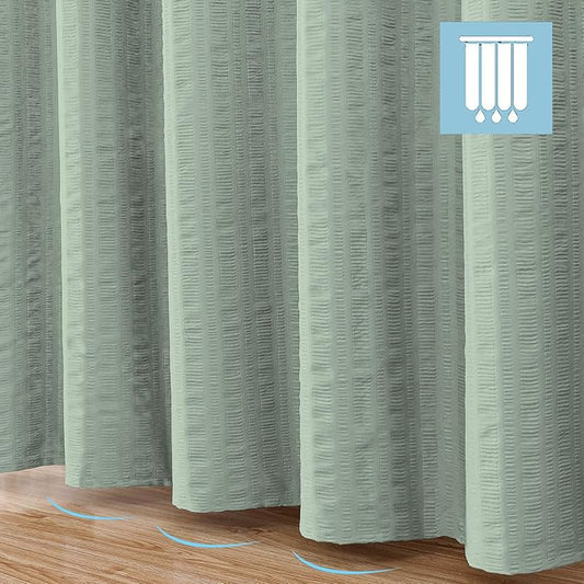 Aiyufeng Moga Sage Green Fabric Shower Curtain - Soft & Lightweight Small Shower Curtain with Texture for Narrow Stall Size, Machine Washable, 36" Wx72 L, Green