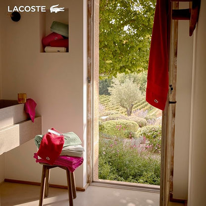 Lacoste Heritage 100% Supima Cotton Hand Towel, Navy, 16" x 30" – Highly Absorbent & Quick Drying, Premium Super Soft Bath Towel, Bathroom Essential, Gift for All Occasions, Machine Washable