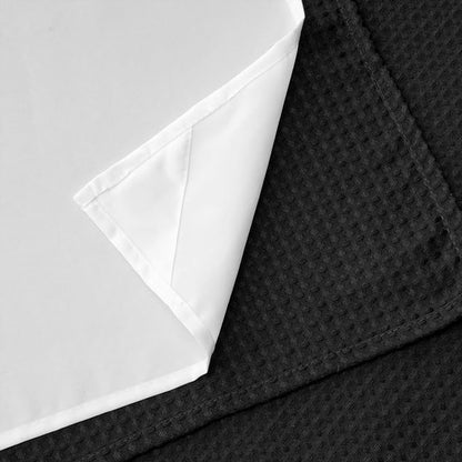 RiverDream Heavyweight Waffle No Hook Shower Curtain with Liner,Black,36x74 | Dotted Waffle,Snap-in Liner,Heavy Duty,Quick Dry,Mesh Top Window,With Bottom Magnets,Hotel-Grade,Washable,Small Stall Size