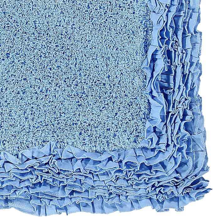 Better Trends 30” Heart Shaped Rugs 100% Cotton Soft Non Slip Doormat Washable Water Absorbent Rugs for Home Entrance Bathroom Shower Floor Decor, White Shaggy Border Collection