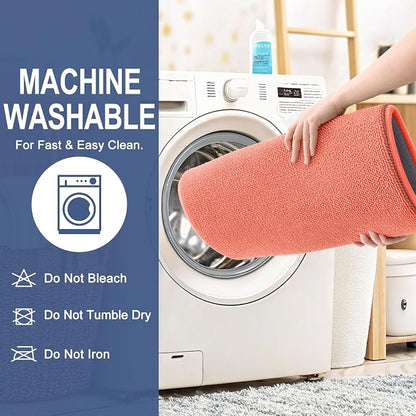 OLANLY Thick Memory Foam Bathroom Rugs 30x20, Absorbent Bath Mat, Coral | Soft Quick Dry Bath Rugs, Non-Slip, Machine Washable Carpet for Bathroom Floor, Tub and Shower, Home Decor Accessories