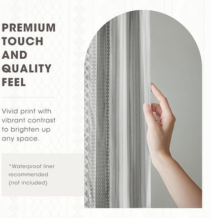 INK+IVY Imani Tufted Chenille 100% Cotton Shower Curtains Machine Washable, Modern Home Bathroom Décor Bathtub Privacy Screen, 72" x 72", Grey | Machine Washable, Boho Tufted Chenille Modern Home Bathroom Decor, Bathtub Privacy Screen, OEKO-TEX Certified