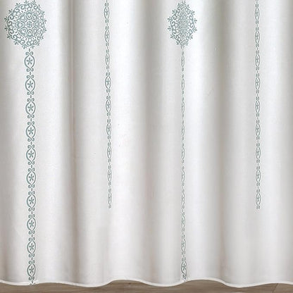 Lush Decor Stripe Medallion Shower Curtain-Fabric Mandala Bohemian Damask Print Design, 72" x 72", Blue