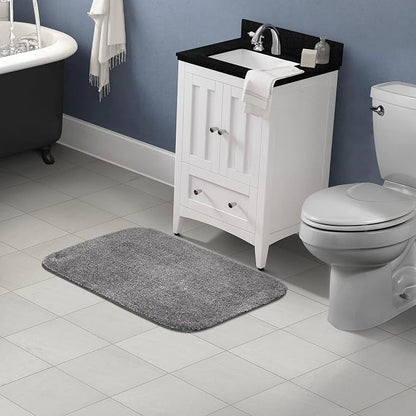 Garland Rug Traditional Nylon Washable Medium Gray 24" X 40" Bath Rug - Soft, Absorbent, and Stylish for Your Bathroom