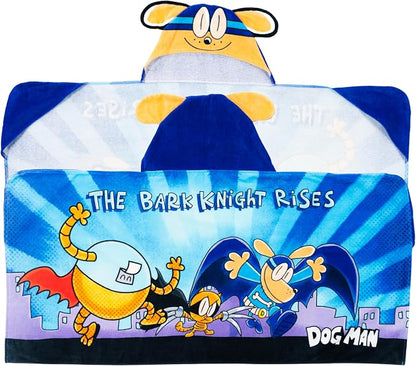 Dog Man Supa Comic Kids Super Soft Bath/Pool/Beach Soft Cotton Terry Hooded Towel Wrap, 24 in x 50 in, (Officially Licensed Product) by Franco
