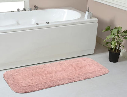 Home Weavers Radiant Collection 100% Cotton Bathroom Rugs Set, Washable Rug, Soft Cotton Extra Soft and Absorbent Bath Rug, Kitchen Mat, Bath Mat Set, Bath Floor Mat Non Slip, 21"x54" Runner, Pink