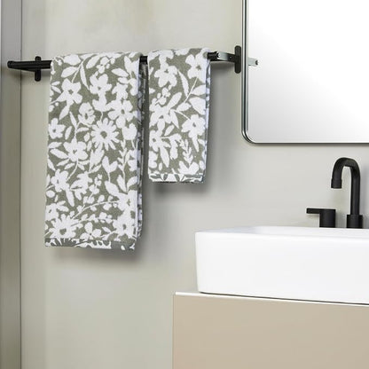 SKL Home Bedford Floral Bath Towel, Premium 100% Cotton, Sage | 600 GSM weight. Spa-level quality. Soft, & absorbent, reversible jacquard.