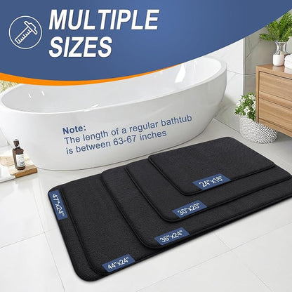 OLANLY Memory Foam Large Bathroom Rugs 44x32, Absorbent Bath Mat, Black | Soft Quick Dry Bath Rugs, Non-Slip Carpet, Machine Washable Mat for Bathroom Floor, Tub and Shower, Home Decor Accessories