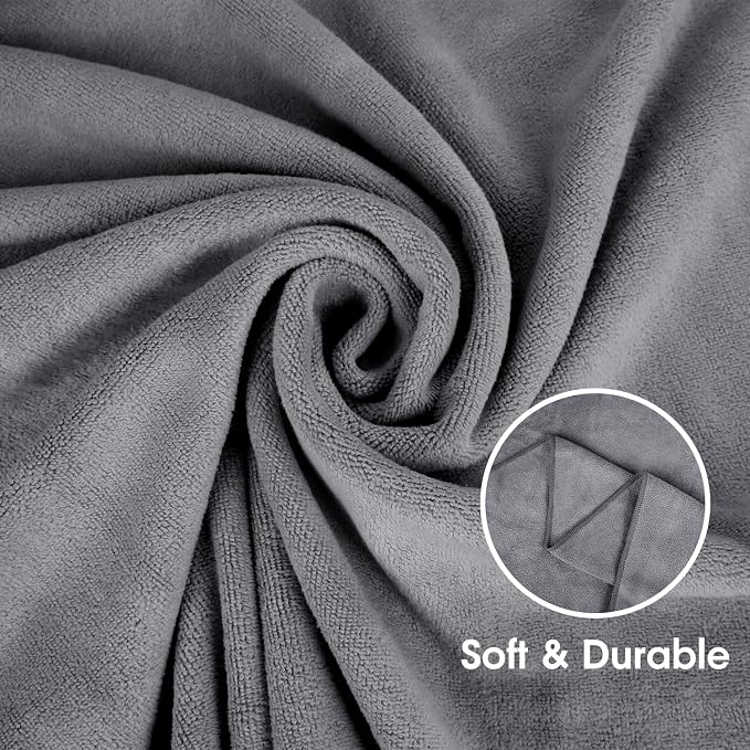 JML Microfiber Bath Towels, Bath Towel Set (6 Pack, 27" x 55") - Extra Absorbent and Fast Drying,Multipurpose Microfiber Towel for Bath, Beach, Pool, Sports, Yoga - Grey | Hanging Loop, Absorbent, Soft, Fast Drying, Lint free, Fade Resistant, Multipurp...