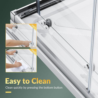 ELEGANT 34" D x 34" W x 72" H Corner Double Sliding Shower Door, Chrome Finish Frame, 1/4" ANSI Tempered Glass, Space-Saving for Small Bathroom