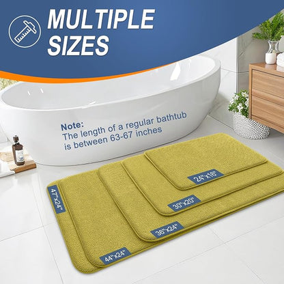OLANLY Memory Foam Small Bathroom Rugs 24x16, Absorbent Mat, Deep Mustard | Soft Quick Dry Bath Rugs, Non-Slip Carpet, Machine Washable Mat for Bathroom Floor, Tub and Shower, Home Decor Accessories