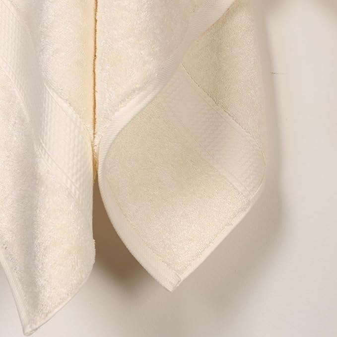 SUPERIOR Egyptian Cotton Plush & Absorbent, Bath Towel Set of 2, Cream | Quick Dry, Soft Luxury Towel Set, Bath Essentials for Bathroom, Guest Bath, Spa, 2 Piece Bath, Madeline Towels