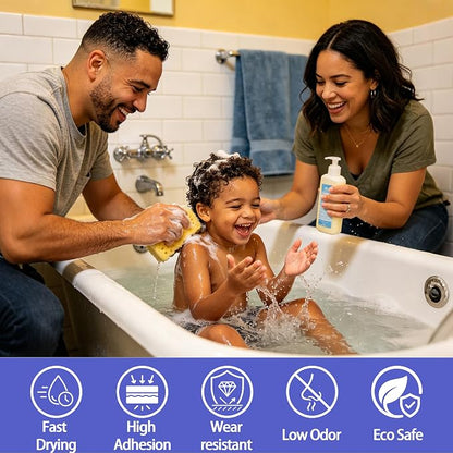 Oriflame Tile Paint: Tub & Tile Refinishing Kit 17.6oz with Tools - White Water Based Bathtub Sink Paint with Hardener - Low Odor for Bathroom Shower Kitchen Countertop Porcelain, 25-30sq.ft