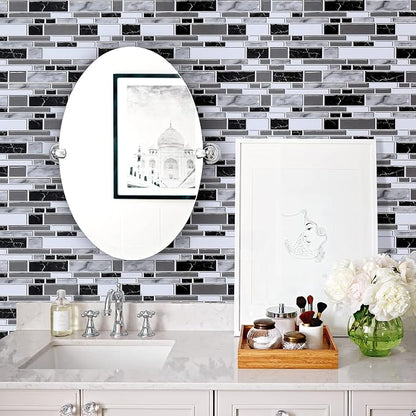 Livebor Kitchen Wallpaper Peel and Stick for Bathroom 11.8inch x 196.8inch | Kitchen Contact Paper Backsplash Tiles Wallpaper Peel and Stick Waterproof Countertop Wallpaper for Bathroom Cabinet Vinyl