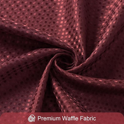 3 in 1 Burgundy Shower Curtain with PEVA Liner, 12 Hooks, 72x72 | Luxury Weighted Fabric Shower Curtain Set, 12 Stainless Steel Double-Sided Hooks, Water Repellent, Bathroom Decor