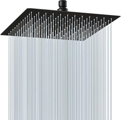 Midanya Square Rain Shower Head,High Pressure,Oil Rubbed Bronze 12 Inch | 360°Swivel,Ceiling or Wall Mount,Waterfall Full Body Coverage,Bathroom Remodel,Stainless Steel Large Rainfall Shower Head